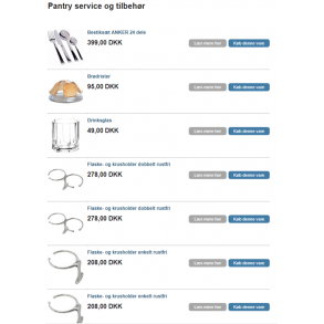 Pantry service og tilbehr