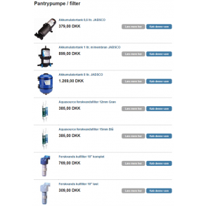 Pantrypumpe / filter